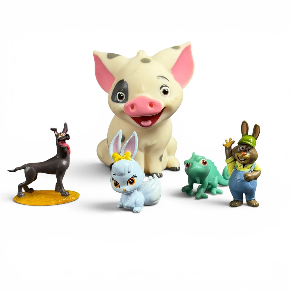 Disney Animal Figure Lot Pua Moana Pascal Tangled Dante Coco Toy Figurines 5pc